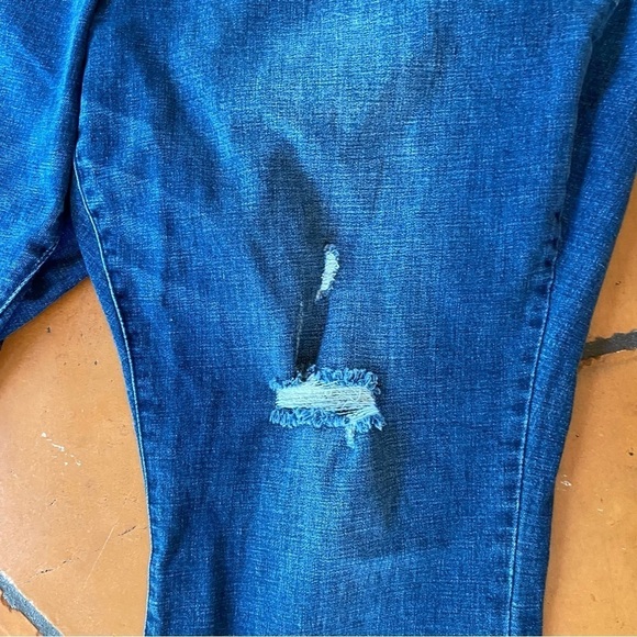 Democracy Ab Technology Elastic Waistband Frayed Hem Distressed Jeans size 24W - Picture 3 of 10